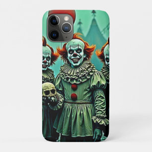 Drie griezelige clowns schedel angst ontwerp iPhone 11 pro hoesje