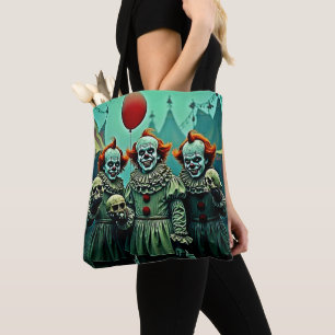 Drie griezelige clowns schedel angst ontwerp draagtas
