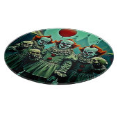 Drie griezelige clowns schedel angst ontwerp snijplank (Hoek)