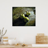 Drie groene appels afdrukken poster (Keuken)