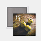 Drie groene appels Monogram Magnet Magneet (Voorkant / Achterkant)