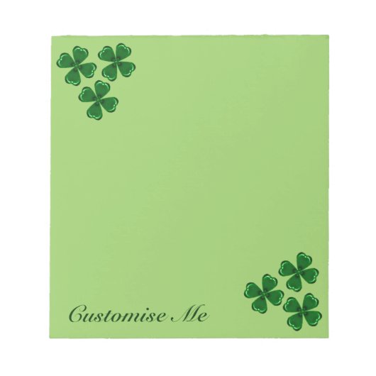 Drie groene shamrocks notitieblok (Voorkant)