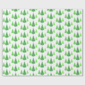 Drie groene Waterverf Polka Dot Trees Cadeaupapier (Vlak)