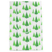 Drie groene Waterverf Polka Dot Trees Medium Cadeauzakje (Voorkant)