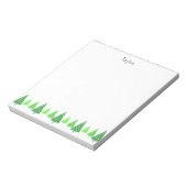 Drie groene Waterverf Polka Dot Trees Notitieblok (Gedraaid)