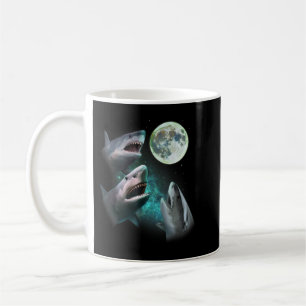 Drie grote witte haaienhowl bij Moon 3 Wolfs Funn Koffiemok