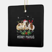 Drie Guinee-kerstlampjes Santa Hat Keramisch Ornament (Links)