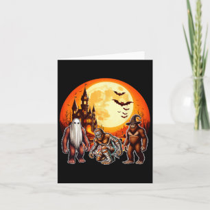 Drie Halloween Bigfoots Horror Boo Ghost Witch Mu Kaart