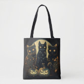 Drie Halloween Kat Canvas tas, Kat Canvas tas (Voorkant)