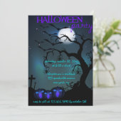 Drie Halloween pompoenen Halloween Party Kaart (Staand voorkant)