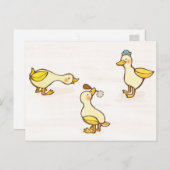 Drie Happy Ducks Briefkaart (Voorkant / Achterkant)