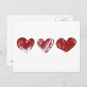 Drie hart briefkaart (Voorkant / Achterkant)
