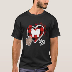 Drie Hart Buffel en Leopard Plaid Samoyed Mam T-shirt