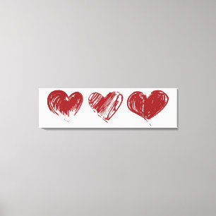 Drie hart canvas afdruk