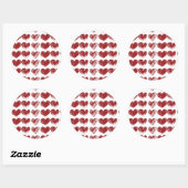 Drie hart ronde sticker (Vel)