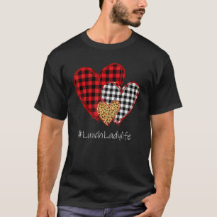 Drie harten Buffalo geruite lunchdame Valentijn T-shirt