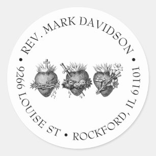 Drie harten van Jezus, Maria en Jozef Ronde Sticker