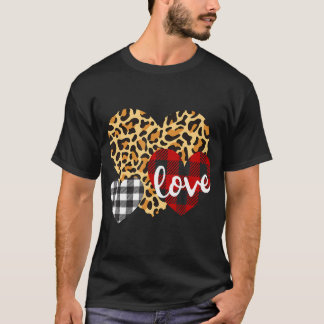 Drie hartstochten leopard Buffalo spelden voor vro T-shirt