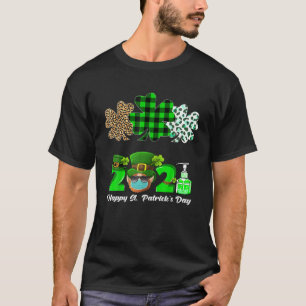 Drie Heart Shamrocks Leopard Pset St Patrick's D T-shirt