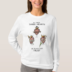 Drie heilige harten van Jezus Mary Joseph, JMJ, Ca T-shirt
