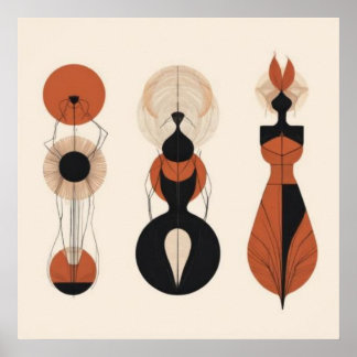 Drie heilige vormen — geometrische ritme poster