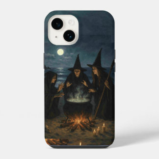 Drie Heksen Brouwen Ketel Volle Maan Strand iPhone 14 Hoesje