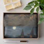 Drie heksen brouwen ketel Volle maan strand Tissuepapier (Geschenk)