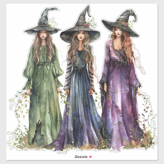 Drie heksen sticker (Vel)