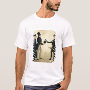 Drie heren die elkaar groeten (w/c en inkt w t-shirt