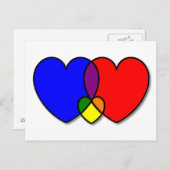 Drie het Interlocking Briefkaart van het hart (Voorkant / Achterkant)