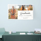 Drie het Klanten van de Foto Congrats aan het Afst Spandoek (Beurs)