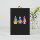 Drie Hippie Gnome, Vredesgnome, Grappige Retro Vin Kaart (Staand voorkant)
