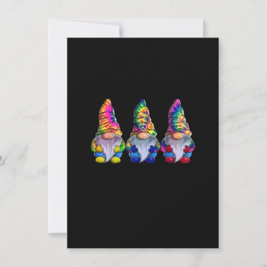 Drie Hippie Gnomes, Peace Gnome, Funny Retro Vint Kaart (Voorkant)