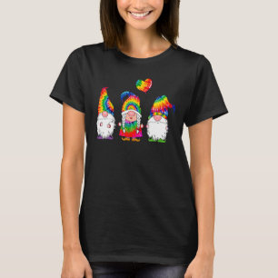 Drie Hippie Gnomes Tie Dye Pet Peace Gnome T-shirt