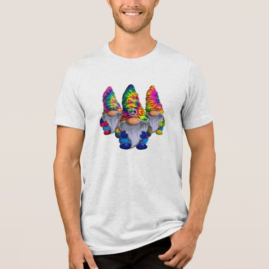 Drie Hippie Gnomes Tri-Blend Shirt (Voorkant)