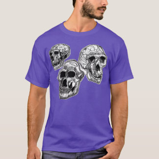 Drie Hominidale Skullen T-shirt