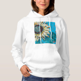 Drie hommels op een zonnebloem hoodie