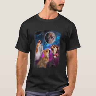 Drie Hond Chihuahuas Huilen Naar De Maan 3 Honden T-shirt