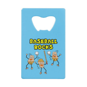 Drie honkbal stenen kredietkaart flessenopener