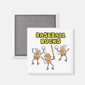 Drie honkbal stenen magneet (Voorkant / Achterkant)