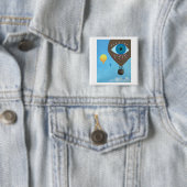 Drie Hot Air-ballonnen Imagine Love-Buttonnen Vierkante Button 5,1 Cm (In situ)