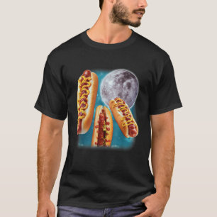 Drie Hot Dogs Glizzy Maan Huilend Grappig Meme T-shirt