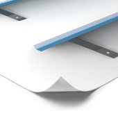 Drie houten rekken aan de wand poster (Hoek)