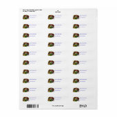 Drie Huis Collage met Bloemen Etiket (Full Sheet)