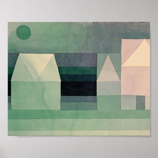 Drie huizen: Paul Klee 1922 Poster (Voorkant)