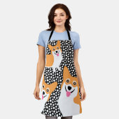 Drie Hungry Corgis Funny Schort (Gedragen)