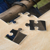 Drie Hyacint Macaws op hek Legpuzzel (Zijkant)