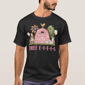Drie I E I O Boerderij Party 3e Verjaardag Outfit  T-shirt