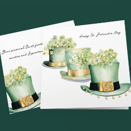 Drie Ierse St Patrick's Day Leprechaun Petten Kaart