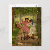 Drie  illustratie Tomboys Briefkaart (Voorkant / Achterkant)